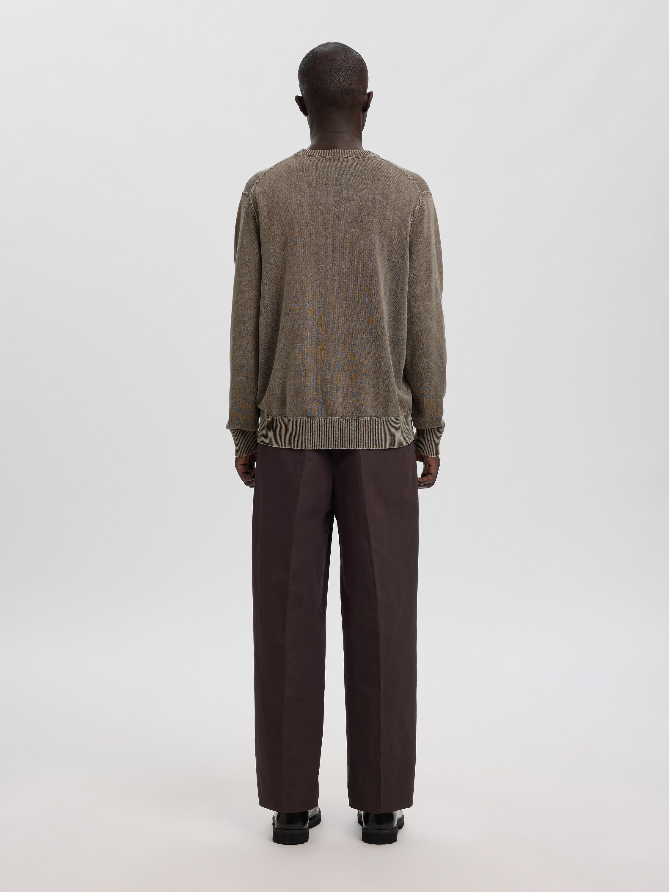 Strickpullover ANRRAGI aus Bio-Baumwolle - Dark Grey/Washed - Braun