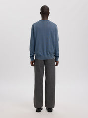 Strickpullover ANRRAGI aus Bio-Baumwolle - Dusty Blue/Washed - Blau