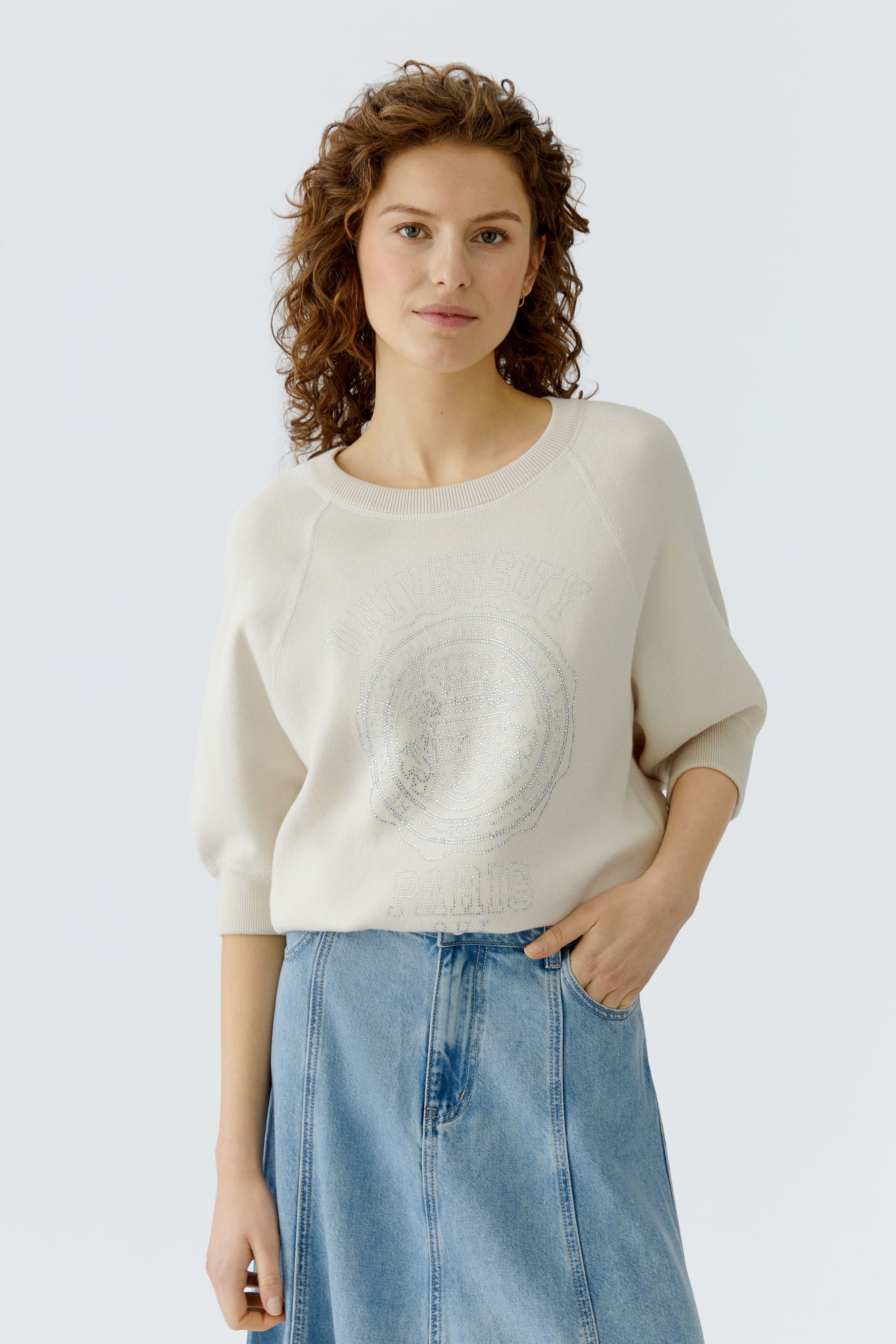 Sweatshirt aus Baumwolle - 1088-whitecap gray - Beige
