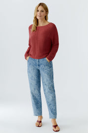 Strickpullover aus Baumwollmix - 3760-red pear - Rot