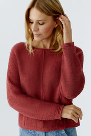 Strickpullover aus Baumwollmix - 3760-red pear - Rot