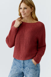 Strickpullover aus Baumwollmix - 3760-red pear - Rot