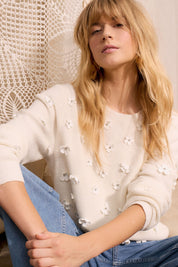 Strickpullover aus Baumwollmix - 1018-gardenia - Creme