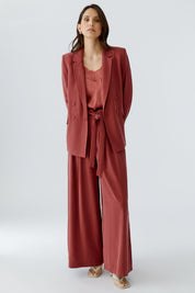 Blazer aus fließender Viskose-Mischung - 3760-red pear - Rot