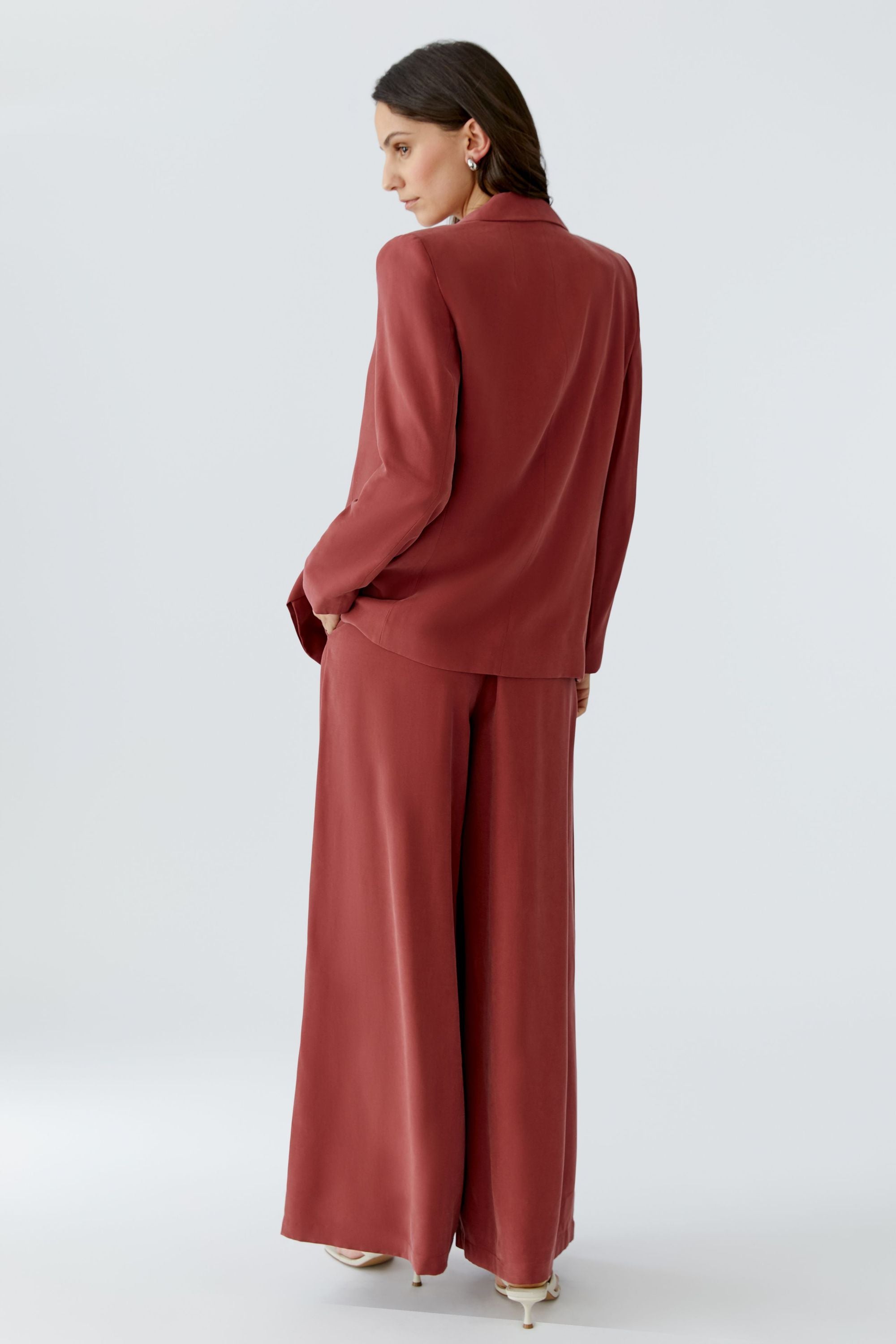 Blazer aus fließender Viskose-Mischung - 3760-red pear - Rot