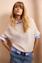 Sweatshirt aus Baumwolle - 1088-whitecap gray - Beige