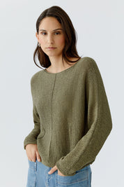 Strickpullover aus Baumwollmix - 6702-green garden - Grün