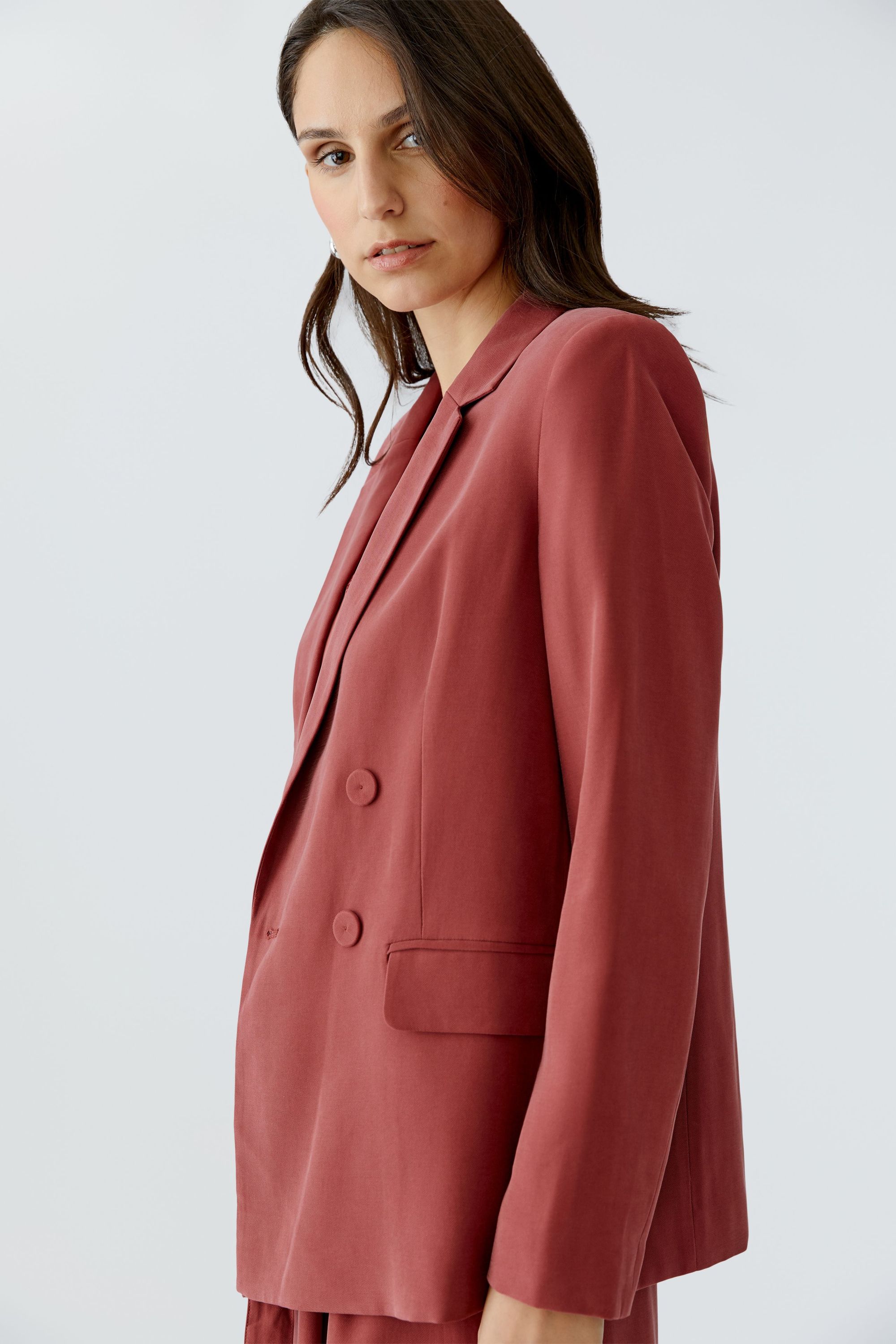 Blazer aus fließender Viskose-Mischung - 3760-red pear - Rot