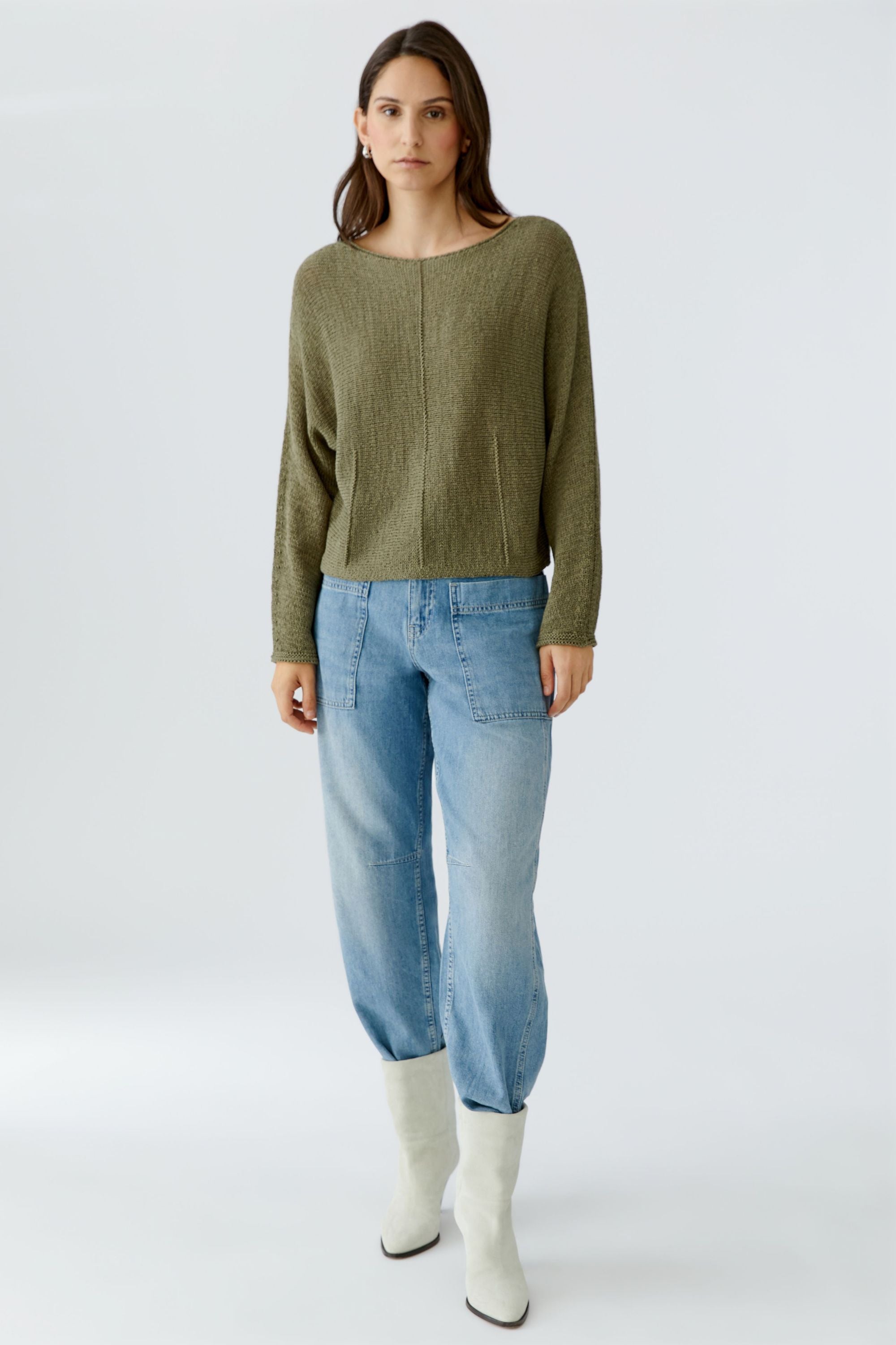 Strickpullover aus Baumwollmix - 6702-green garden - Grün