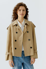 Trench-Jacke aus Baumwolle - 7532-brown sugar - Beige