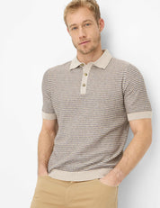 Strickpoloshirt PASCAL aus Baumwollmix - 37-herb - Beige