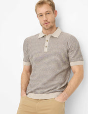 Strickpoloshirt PASCAL aus Baumwollmix - 37-herb - Beige