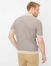 Strickpoloshirt PASCAL aus Baumwollmix - 37-herb - Beige
