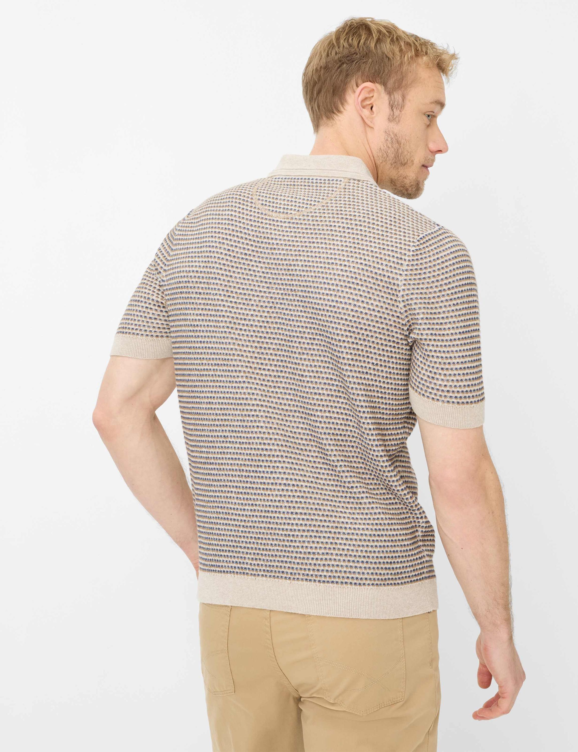 Strickpoloshirt PASCAL aus Baumwollmix - 37-herb - Beige
