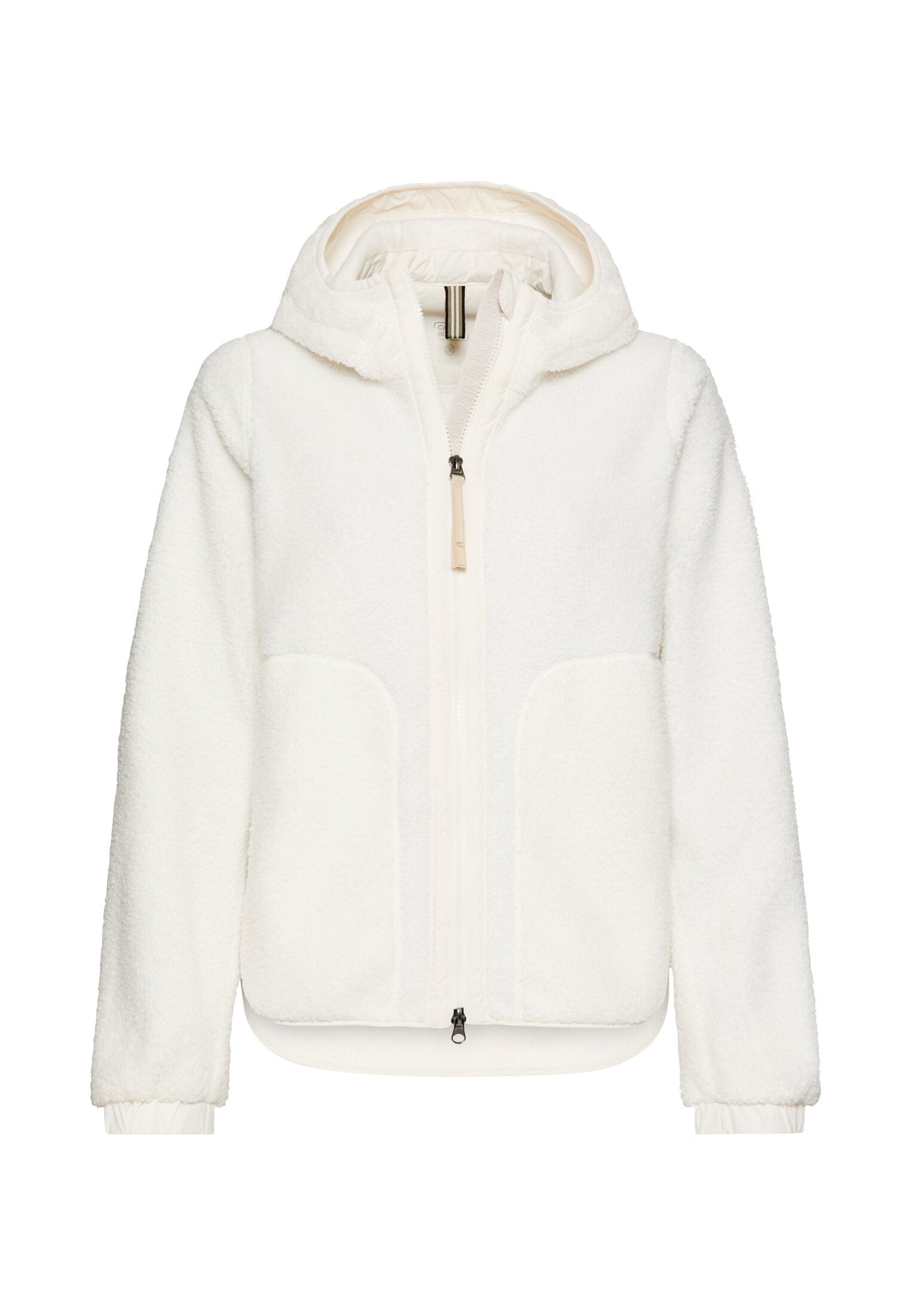 Teddy-Fleecejacke mit Kapuze - 01-Milkwhite - Weiß