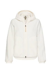 Teddy-Fleecejacke mit Kapuze - 01-Milkwhite - Weiß