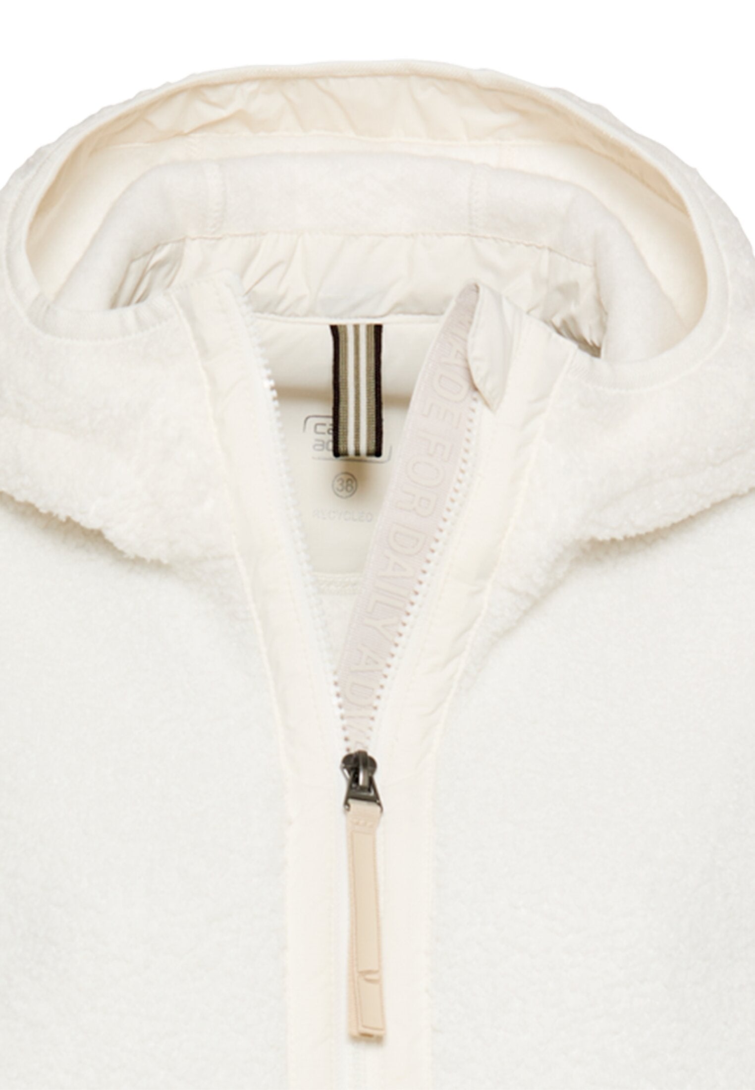 Teddy-Fleecejacke mit Kapuze - 01-Milkwhite - Weiß