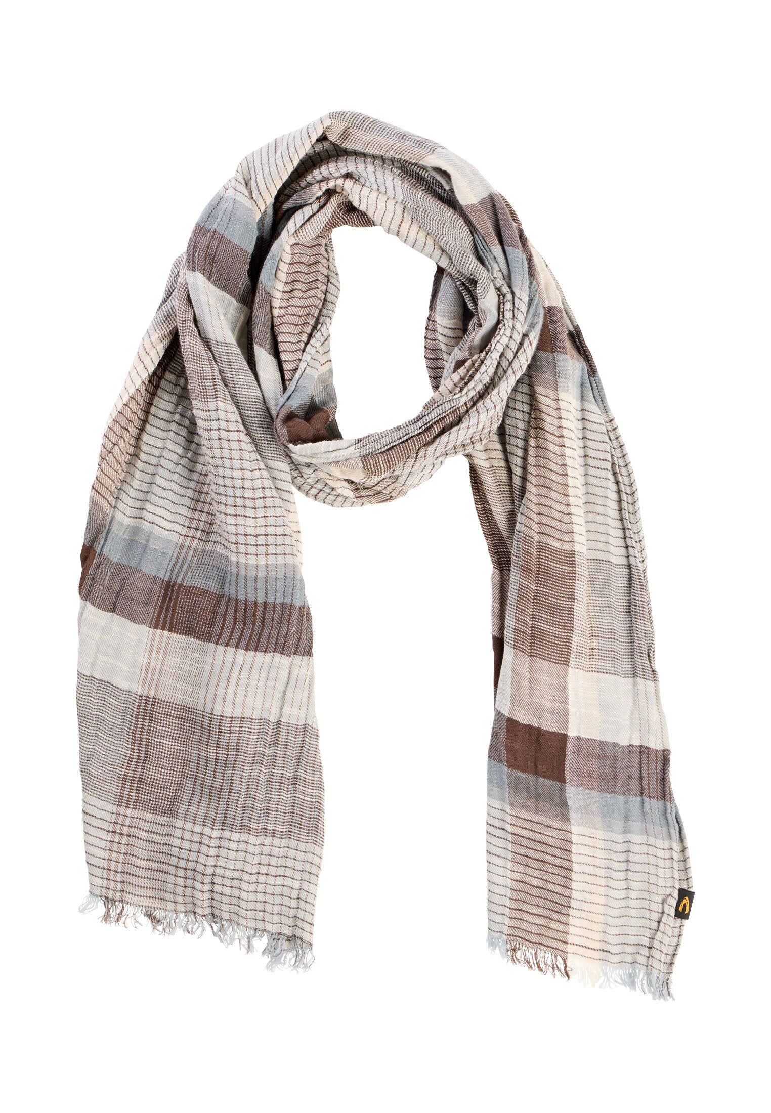 Webschal aus Baumwoll-Twill - 28-Earth Brown - Braun