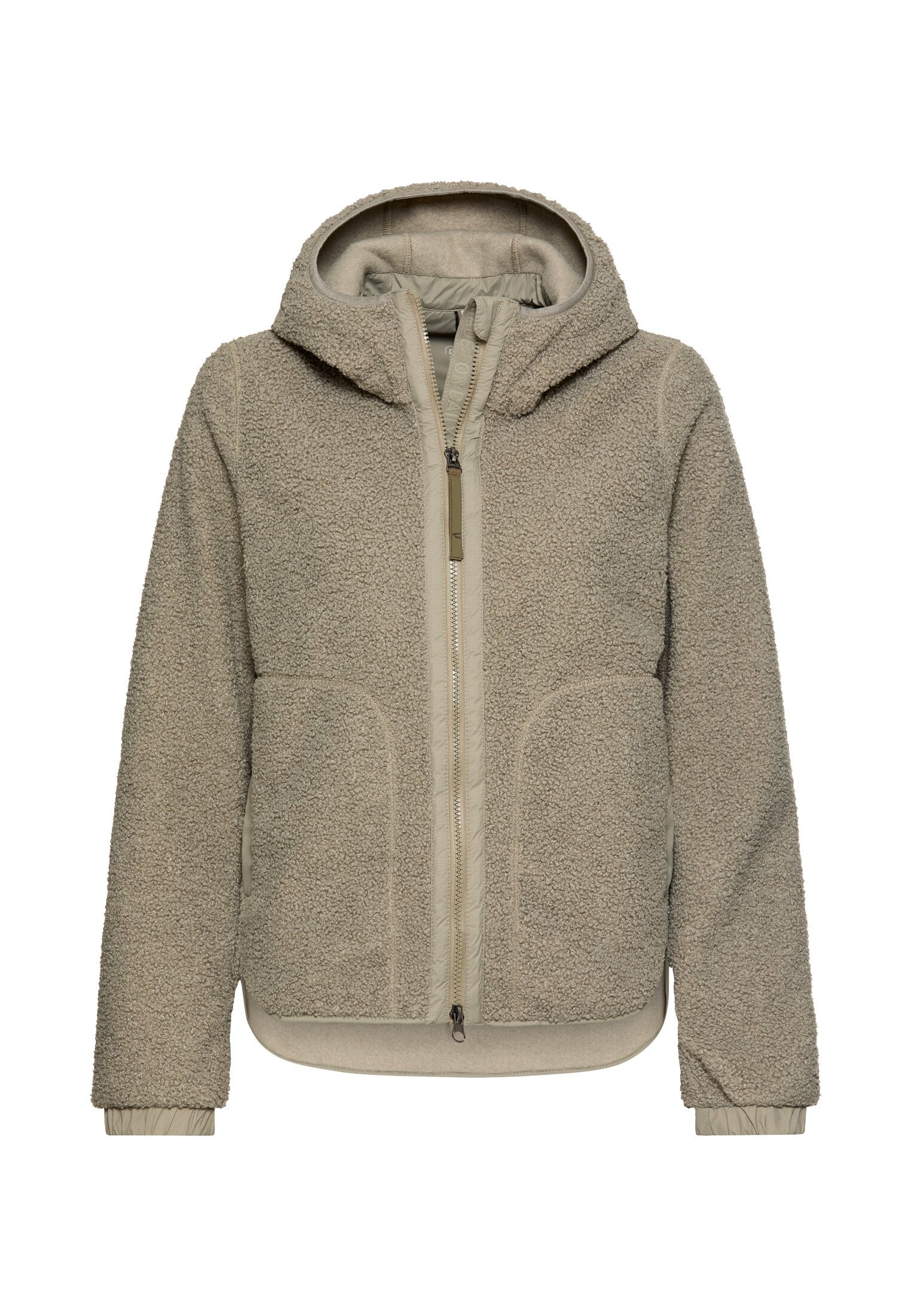 Teddy-Fleecejacke mit Kapuze - 36-Sage - Grün