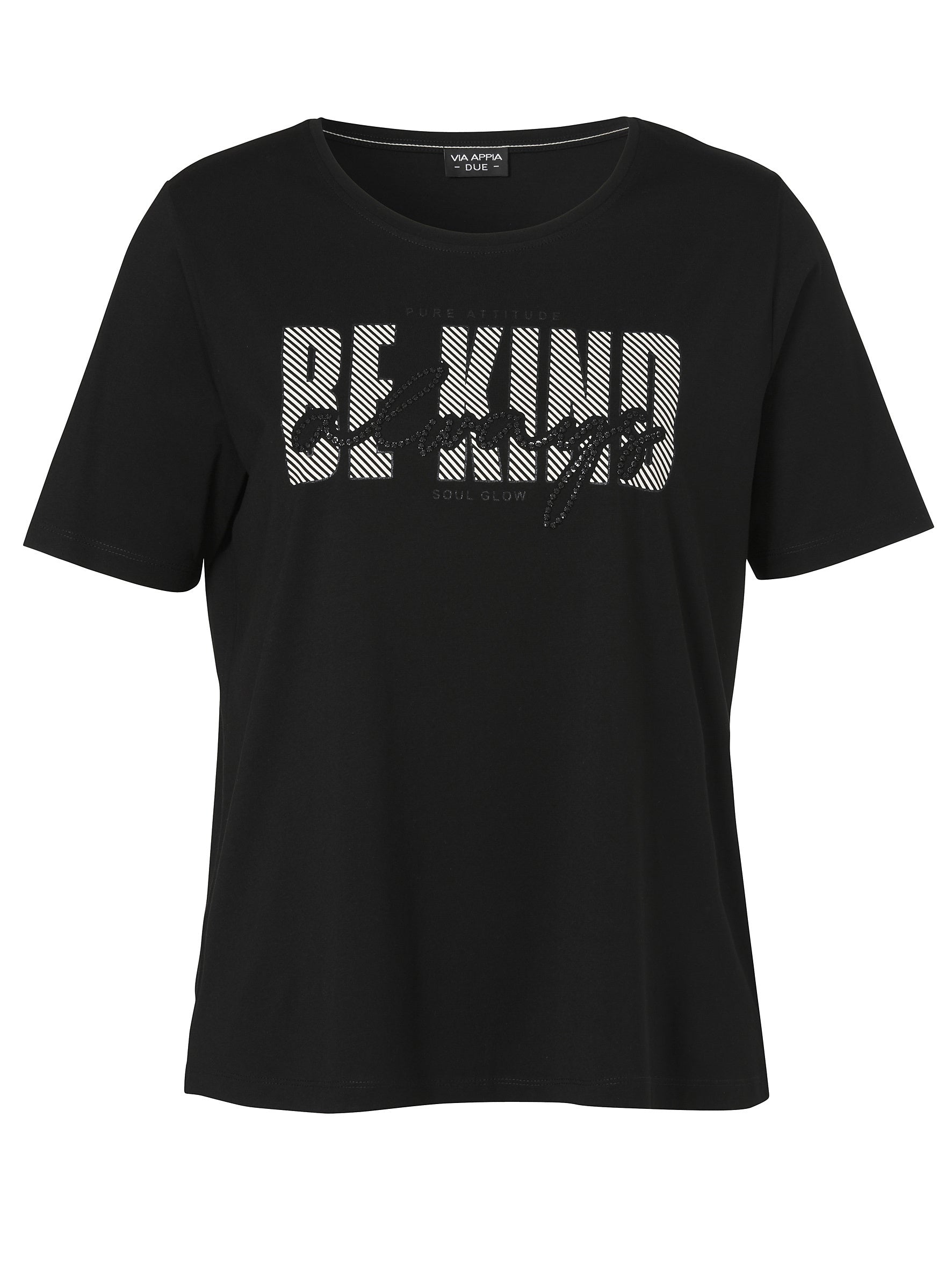 T-Shirt aus Baumwollmix - 100790-schwarz / vanille - Schwarz