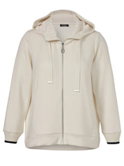 Sweatshirtjacke aus Viskosemix - 794804-butter / navy - Creme