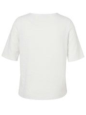 T-Shirt strukturiert mit Rundhalsausschnitt - 950-ecru - Weiß