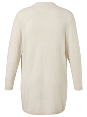 Strickjacke mit offenem Kragen - 790-vanille - Beige
