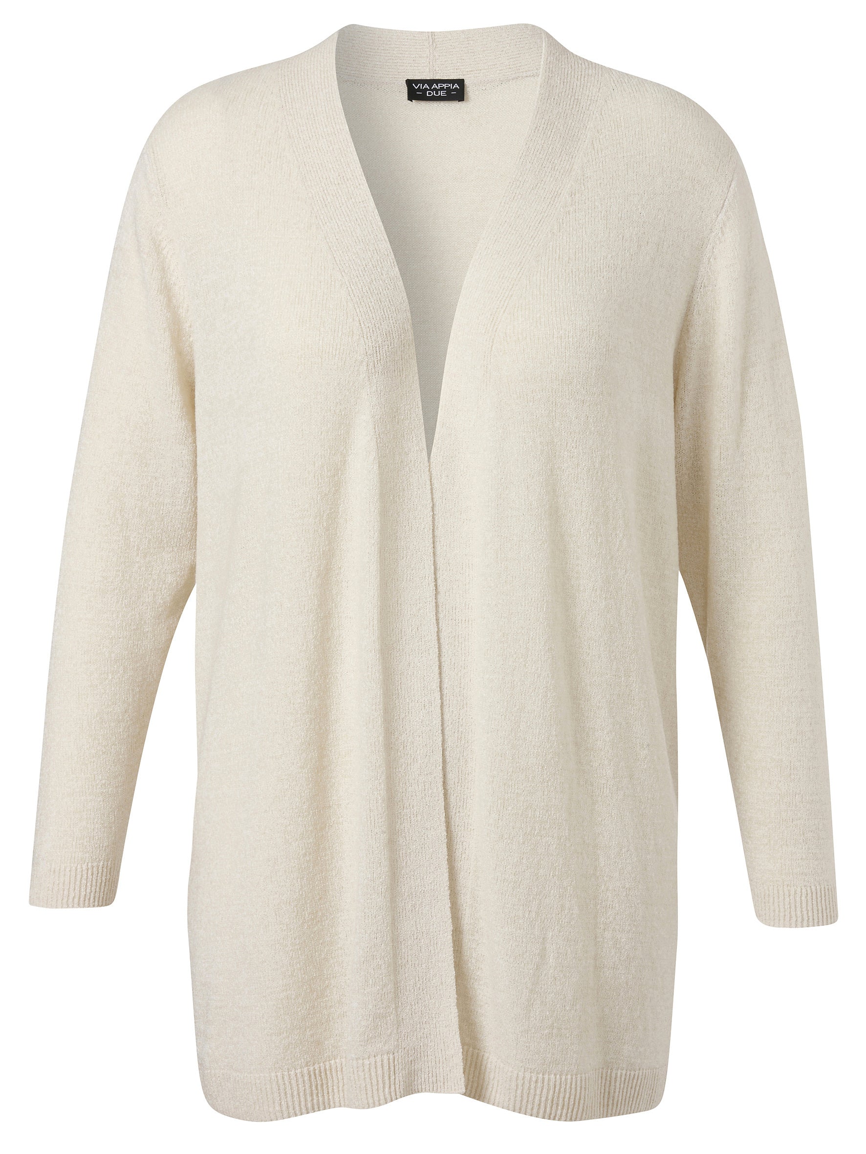 Strickjacke mit offenem Kragen - 790-vanille - Beige