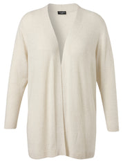 Strickjacke mit offenem Kragen - 790-vanille - Beige