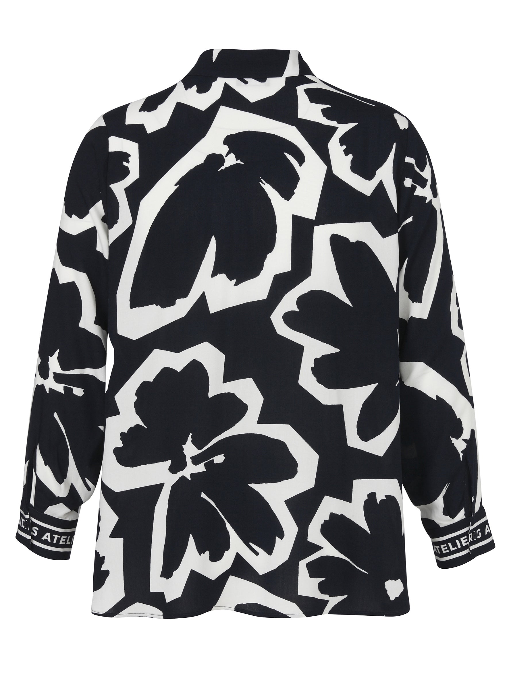 Bluse gemustert aus Viskose - 800950-marine / ecru - Blau