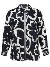 Bluse gemustert aus Viskose - 800950-marine / ecru - Blau