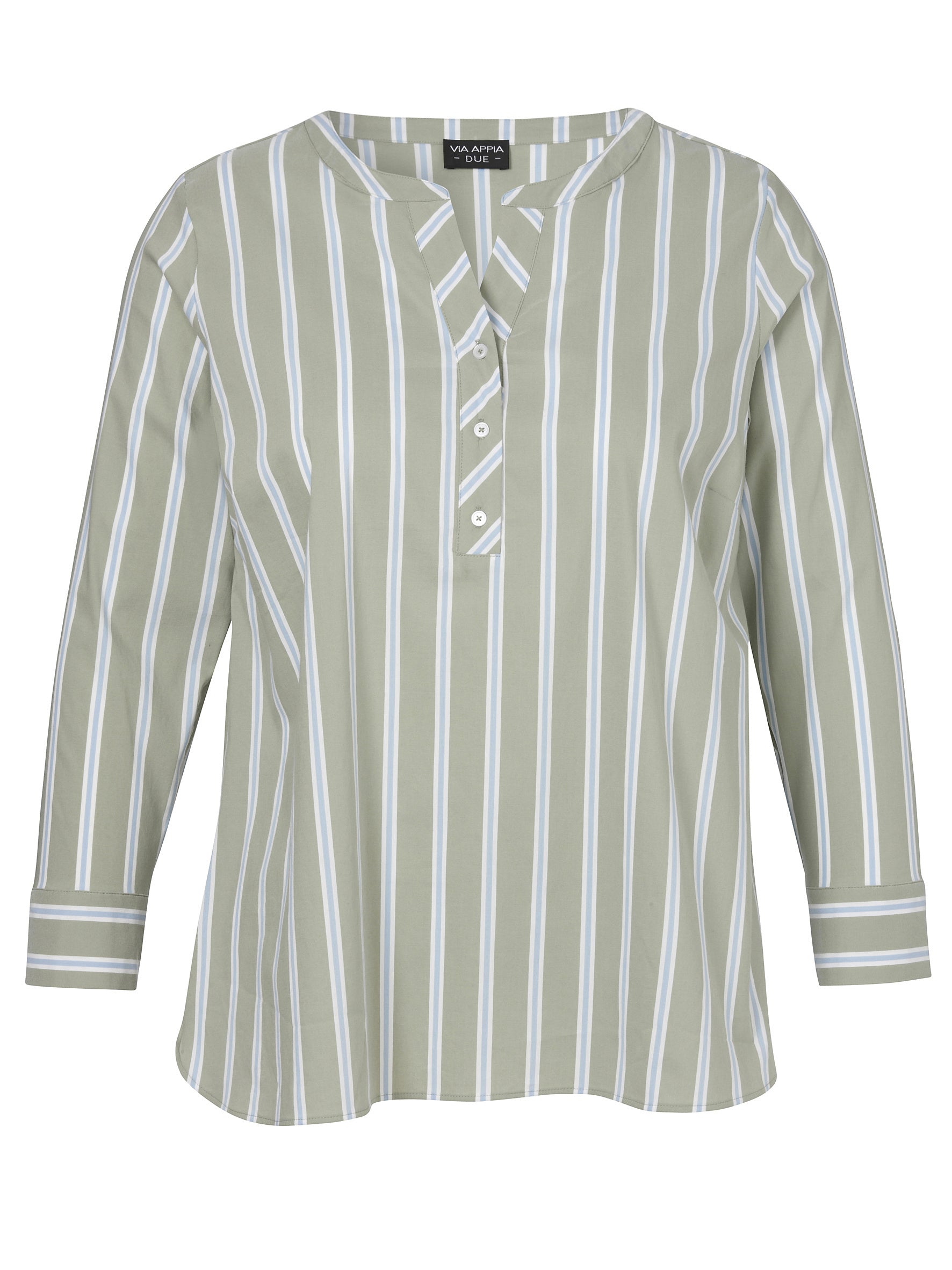 Bluse gestreift aus Baumwollmix - 533-salbei multicolor - Grün | Mehrfarbig