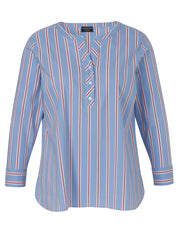 Bluse gestreift aus Baumwollmix - 863-blau multicolour - Blau
