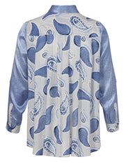 Bluse aus Viskose - 857-blue multicolor - Blau