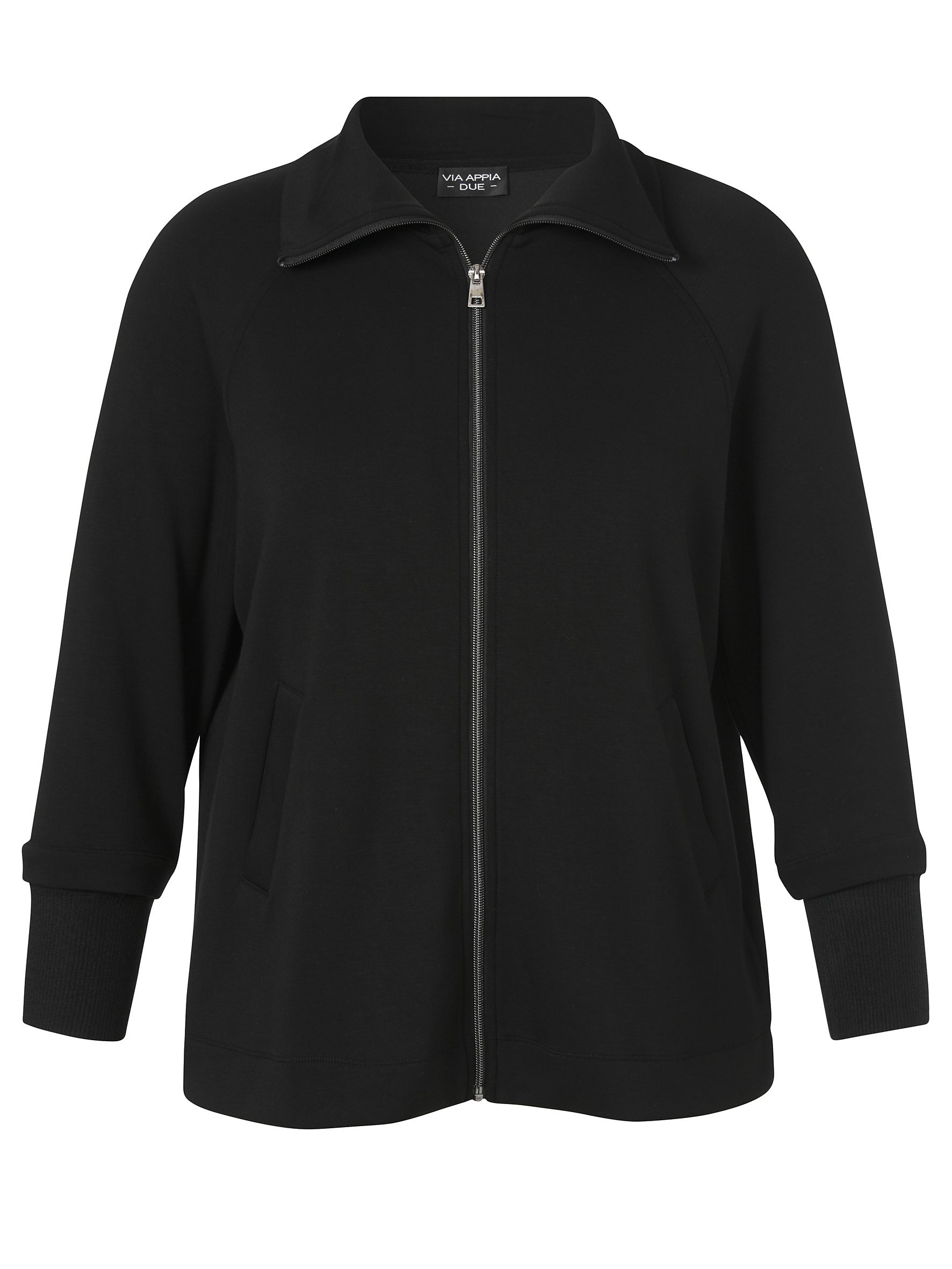 Sweatshirtjacke aus Viskosemix - 100-schwarz - Schwarz