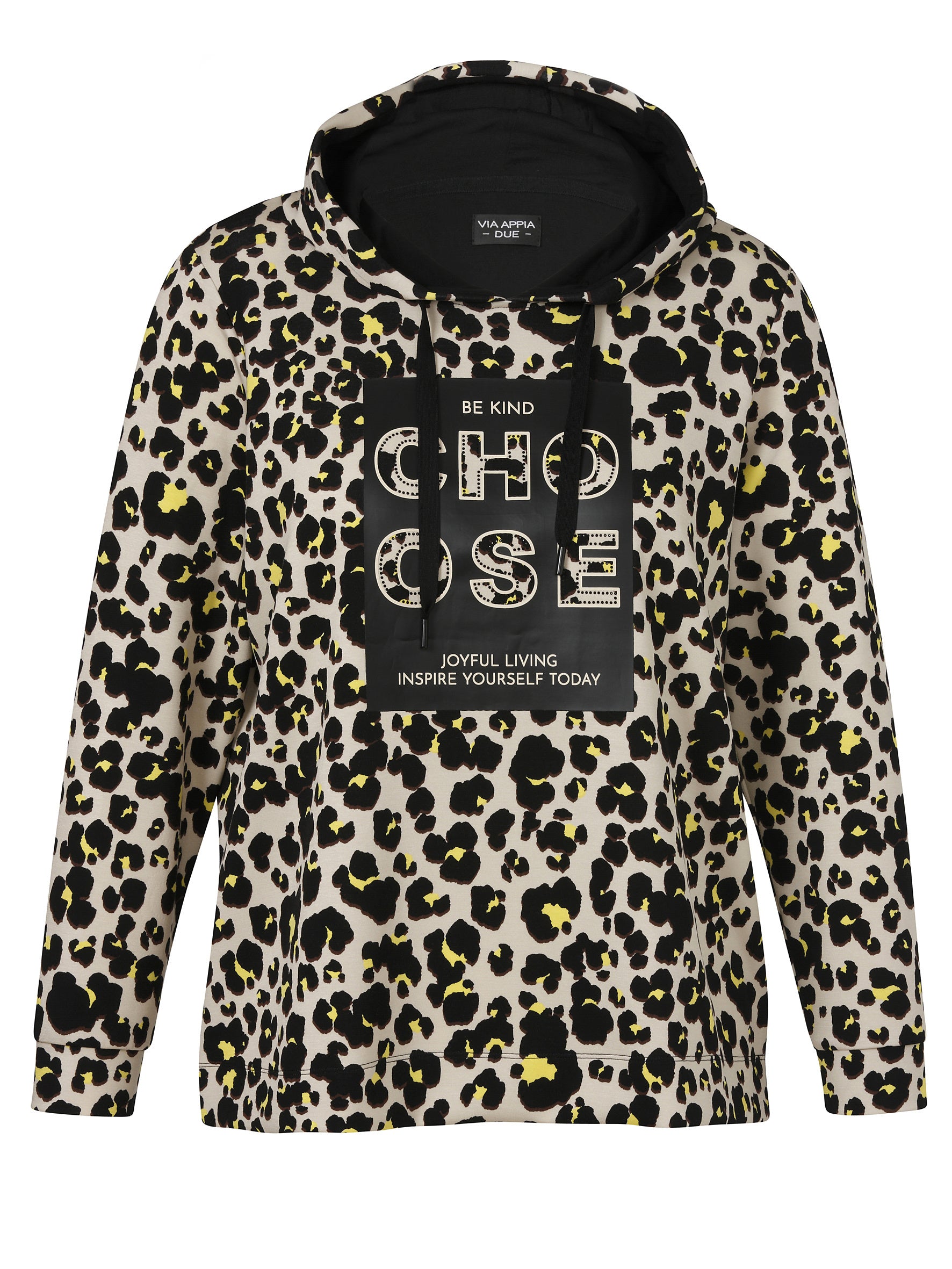 Sweathoodie aus Viskosemix - 103-schwarz multicolor - Beige