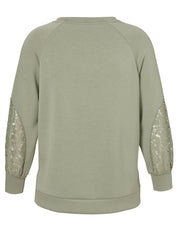 Sweatshirt aus Viskosemix - 530-salbei - Grün