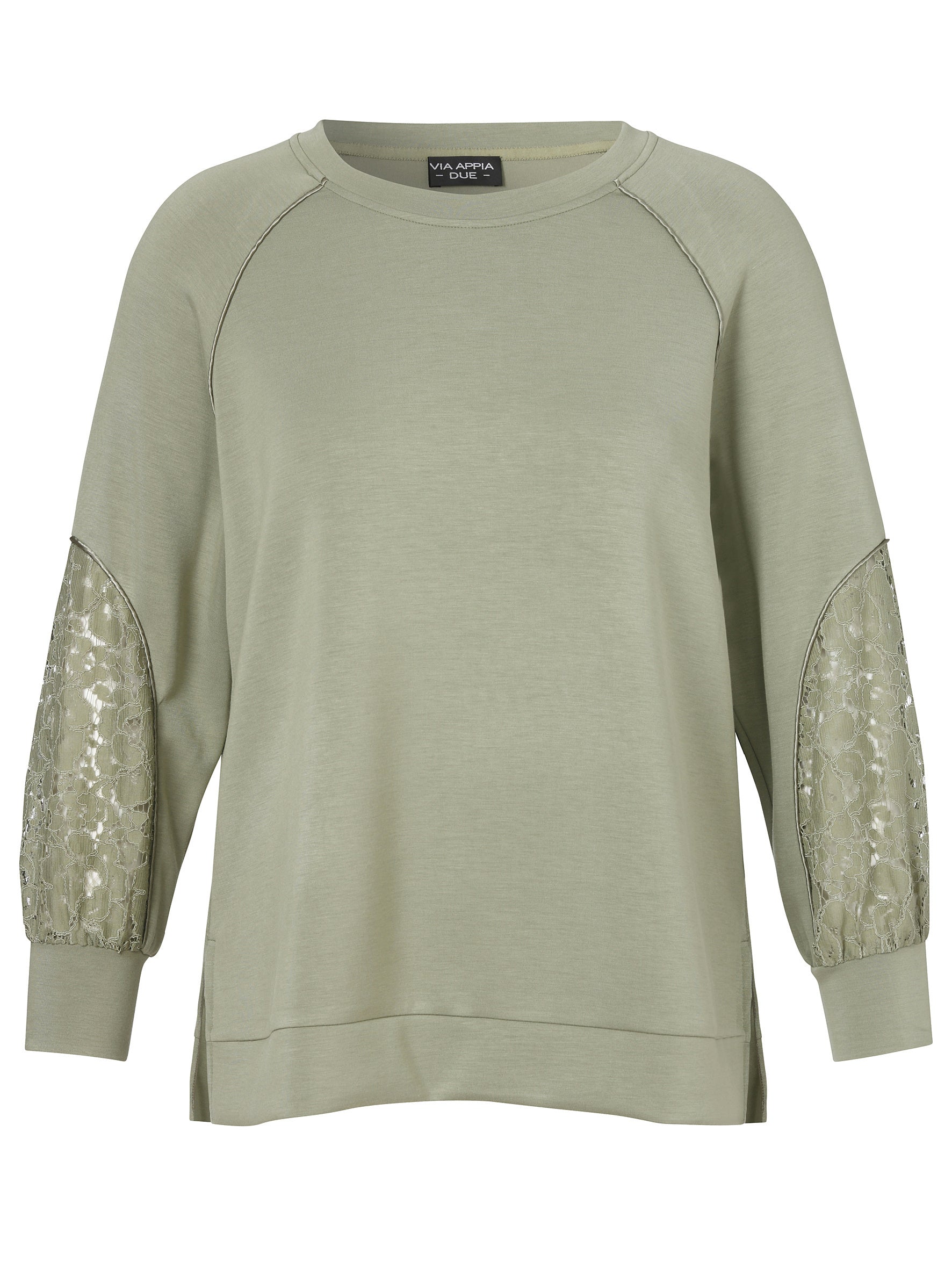 Sweatshirt aus Viskosemix - 530-salbei - Grün