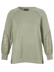 Sweatshirt aus Viskosemix - 530-salbei - Grün