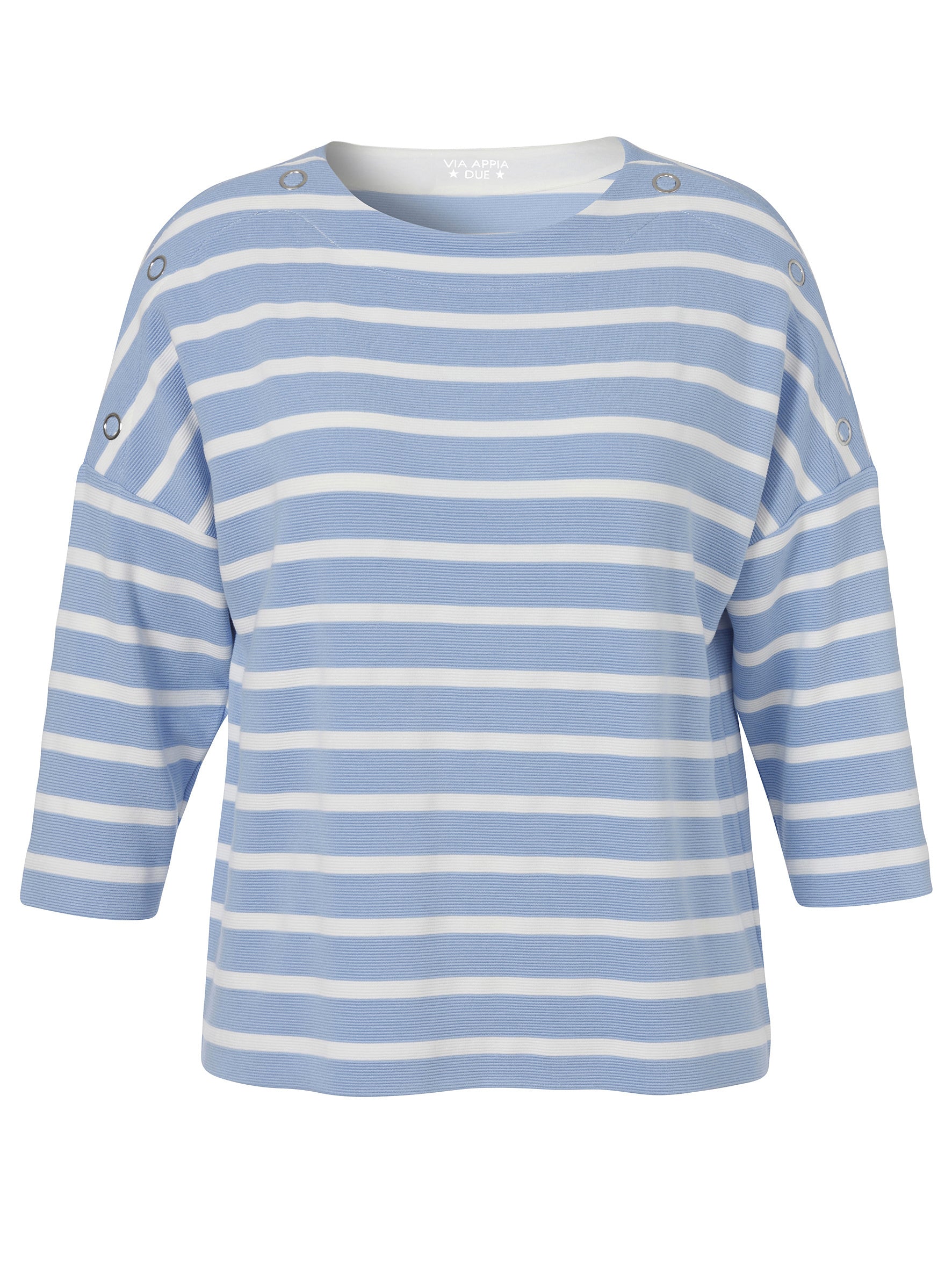 Strickpullover aus Viskosemix - 870950-hellblau / ecru - Blau