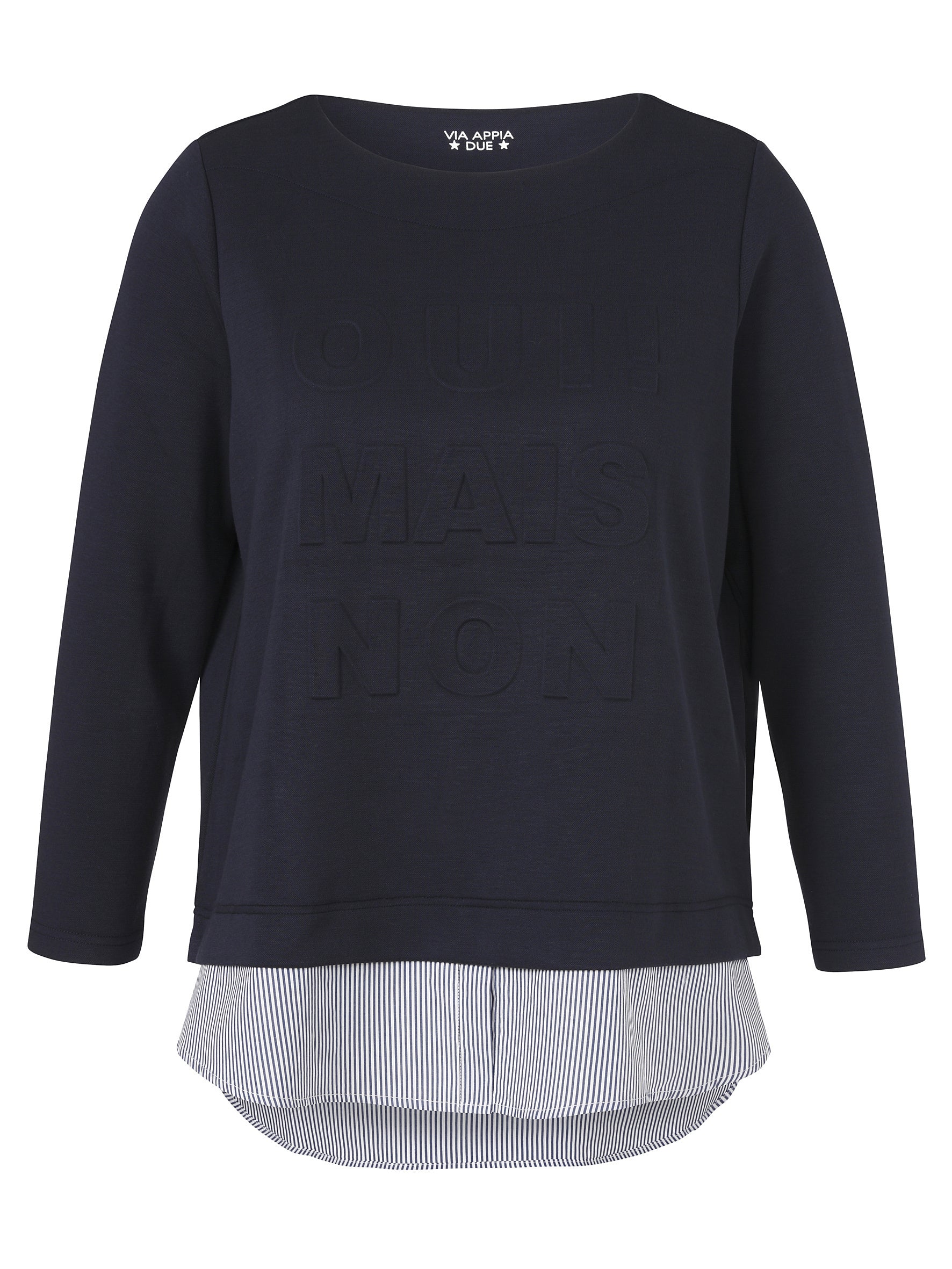 Sweatshirt aus Viskosemix - 800950-marine / ecru - Blau