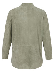 Bluse aus Velours - 530-salbei - Grün