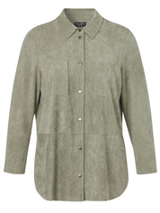 Bluse aus Velours - 530-salbei - Grün