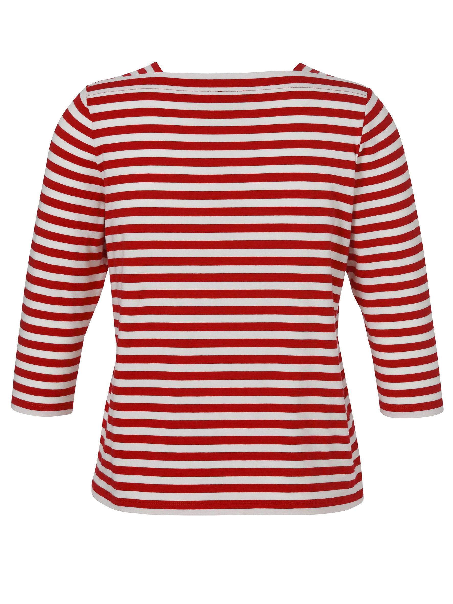 T-Shirt aus Baumwollmix - 350950-rot / ecru - Rot