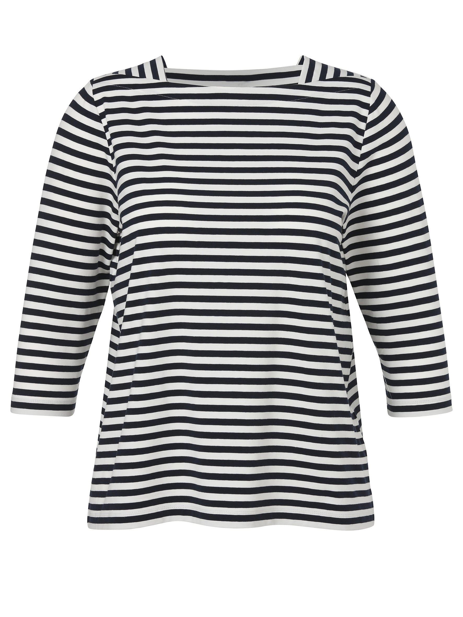 T-Shirt aus Baumwollmix - 800950-marine / ecru - Blau