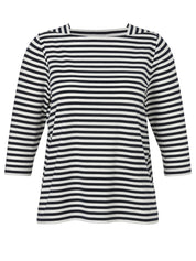 T-Shirt aus Baumwollmix - 800950-marine / ecru - Blau