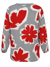 Bluse gemustert aus Viskose - 803-marine multicolor - Blau