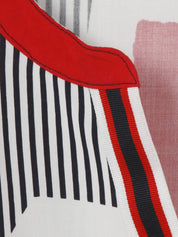 Bluse gemustert aus Viskose - 803-marine multicolor - Blau