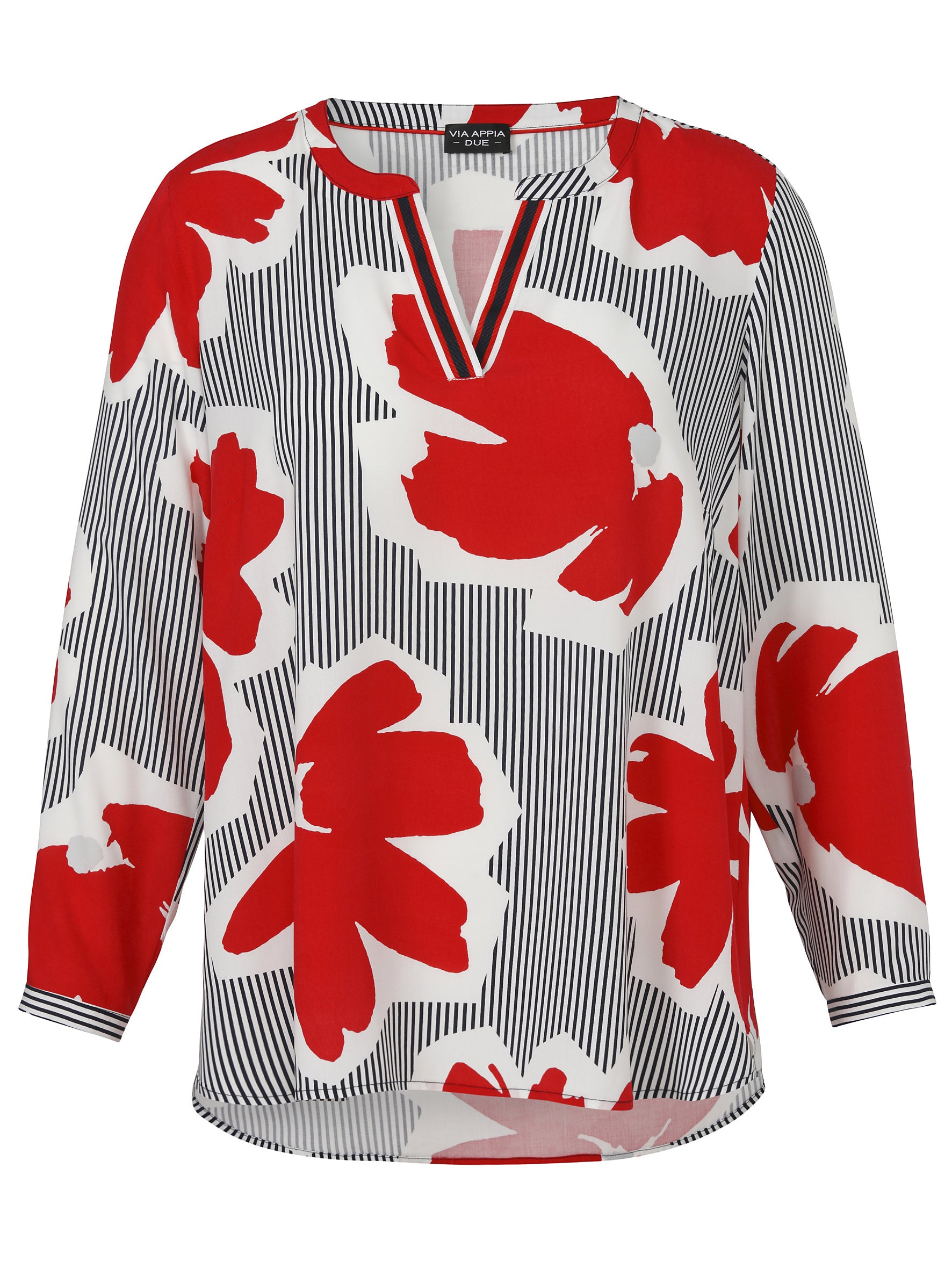 Bluse gemustert aus Viskose - 803-marine multicolor - Blau