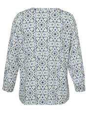 Bluse aus Viskose - 533-salbei multicolor - Grün